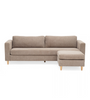 Divano chaise longue Hildur a 3 posti, colore sabbia