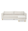 Divano chaise longue Hildur a 3 posti, colore beige