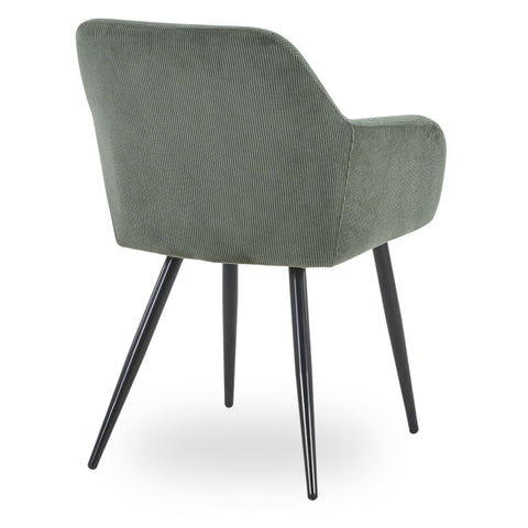 Jenna - Sedia da pranzo velluto verde con gambe nere