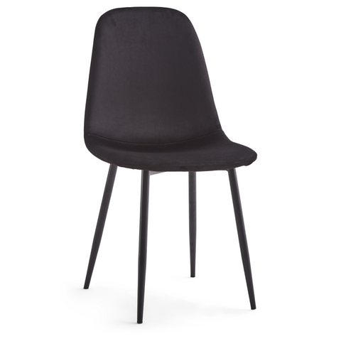 Anna - Sedia da pranzo rivestita in velluto nero