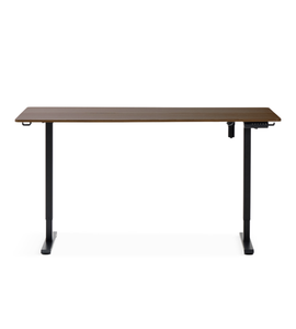 Scrivania regolabile in altezza Damian 160x80 cm in impiallacciato rovere fumé