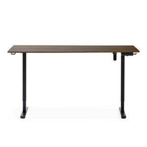 Scrivania regolabile in altezza Damian 160x80 cm in impiallacciato rovere fumé