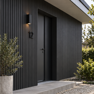 Kinsley - Rivestimento per facciate con lamelle in composito nero 2900 x 219 x 29 mm