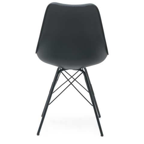 Hannah - Sedia da pranzo nero con gambe nere