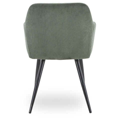 Jenna - Sedia da pranzo velluto verde con gambe nere