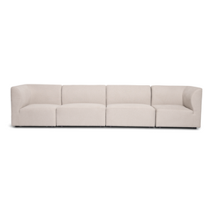 Emilia divano modulare in beige con 4 moduli L: 328 x P: 79 x H: 72 cm