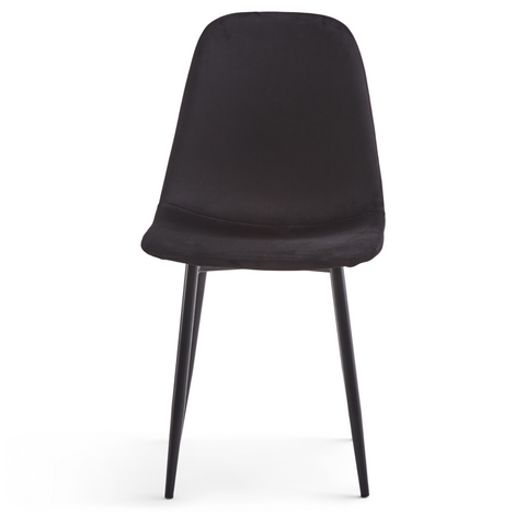 Anna - Sedia da pranzo rivestita in velluto nero