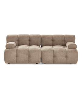 Lilie - divano modulare color sabbia con 2 moduli - L: 190 x P: 95 x A: 64 cm