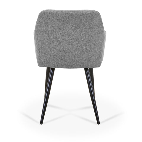 Jenna - Sedia da pranzo tessuto grigio con gambe nere