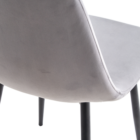 Anna - Sedia da pranzo velluto grigio imbottito