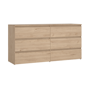 Maise cassettiera  H:70 x L:138 x L:41 cm con 6 cassetti in look rovere