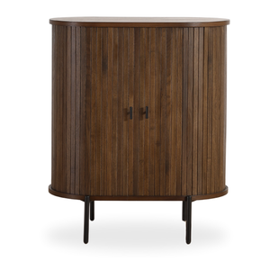 Florence - Mobile a persiana con doghe in rovere affumicato 70x40x85 cm