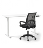 Scrivania regolabile in altezza Damian 160x80 cm bianca + sedia da ufficio Lucas