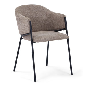 Carolina sedia da pranzo in tessuto sabbia