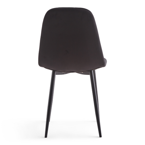 Anna - Sedia da pranzo rivestita in velluto nero