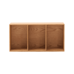 Rumi Scaffale a muro a tre scomparti 33x20x66 cm in rovere con supporto a muro