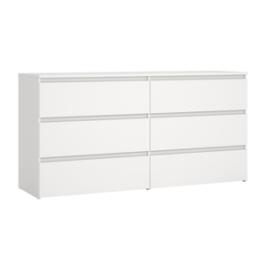 Maise cassettiera 70x138x41 cm con 6 cassetti in bianco