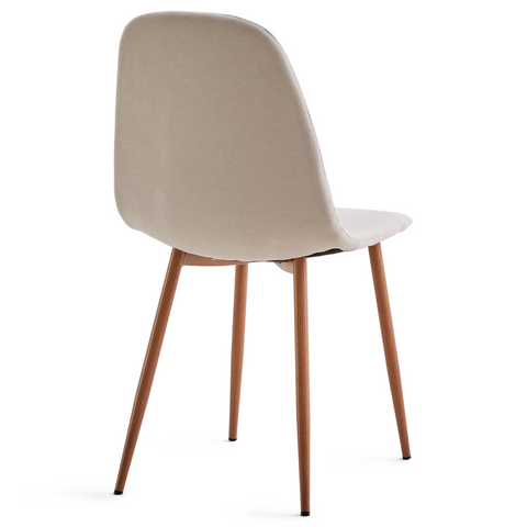 Anna - Sedia da pranzo tessuto beige effetto rovere