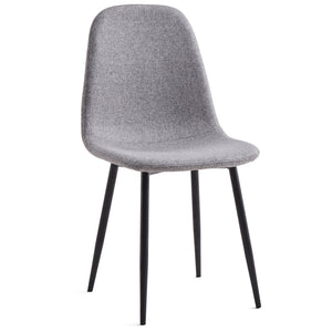 Anna - Sedia da pranzo tessuto grigio con gambe nere