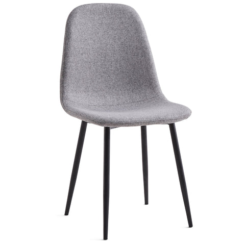 Anna - Sedia da pranzo tessuto grigio con gambe nere