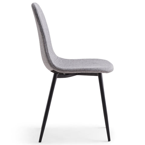 Anna - Sedia da pranzo tessuto grigio con gambe nere