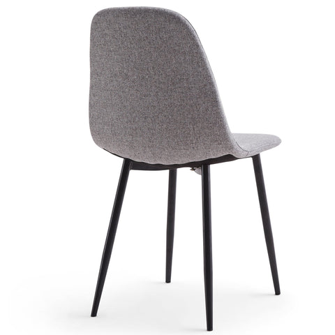 Anna - Sedia da pranzo tessuto grigio con gambe nere