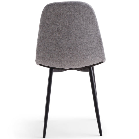 Anna - Sedia da pranzo tessuto grigio con gambe nere