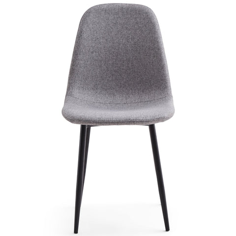 Anna - Sedia da pranzo tessuto grigio con gambe nere