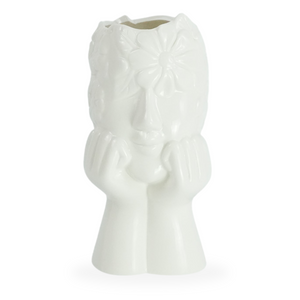 Vaso in ceramica Asti bianco 19,8 cm