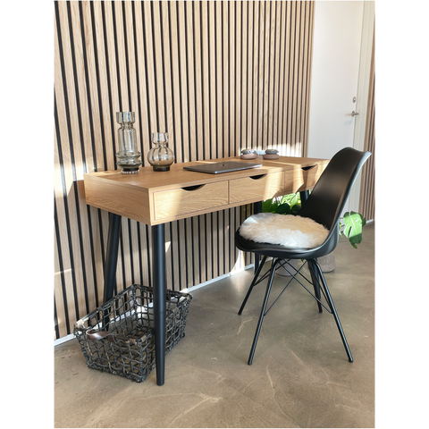 Hannah - Sedia da pranzo nero con gambe nere