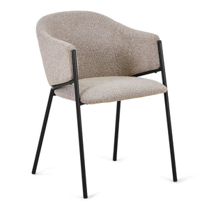 Carolina - sedia da pranzo in bouclé beige