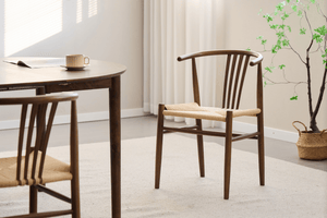 Naomi sedia da pranzo in faggio affumicato con seduta intrecciata