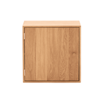 Rumi Scaffale a muro con anta e ripiano 33x20x33 cm in rovere con supporto a muro