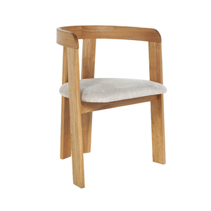 Rebecca - Sedia da pranzo in rovere con seduta imbottita in beige