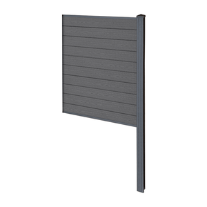 Finley recinzione in WPC modulo terminale - A: 150 x L: 95 cm - Grigio antracite/nero