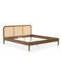 Giroletto Jamie in rovere fumé con testata in vimini rattan 180x200 cm