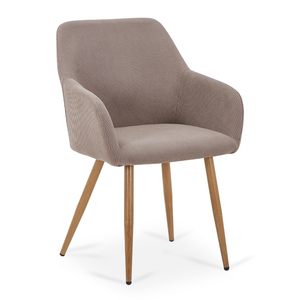 Sedia da pranzo Jenna - Velluto moka con aspetto rovere