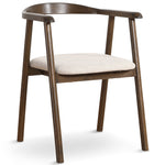 Jocelyn - Sedia da pranzo in rovere affumicato con seduta in tessuto beige