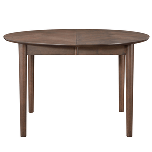 Joshua - Tavolo da pranzo rotondo in impiallacciatura di rovere affumicato con estensione 120/160/200 cm - Include 2 prolunghe