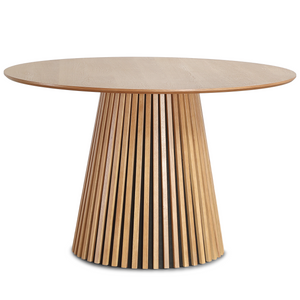 Lewis - Tavolo rotondo da pranzo in rovere sbiancato Ø120 cm