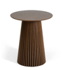 Lewis tavolo bar a doghe effetto rovere affumicato con base a colonna – 90 x 105 cm