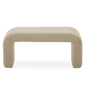 Lianna panchina in bouclé beige 95x40x44 cm
