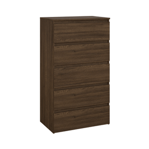 Maise cassettiera H:114 x L:65 x P:41 cm con 5 cassetti in look rovere fumé