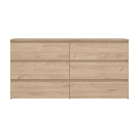 Maise cassettiera  H:70 x L:138 x L:41 cm con 6 cassetti in look rovere