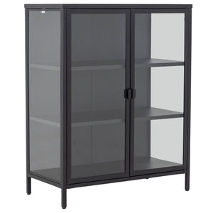 Herman - Mobile in vetro - Metallo nero 80x40x105 cm