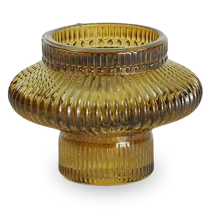 Nala portacandela in vetro ambra 6 cm