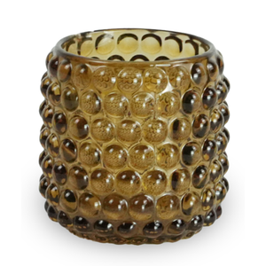 Nelly portacandele in vetro ambra 8,5 cm