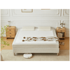 Letto continentale Theodor in beige 180x200 cm, con gambe cromate incluse