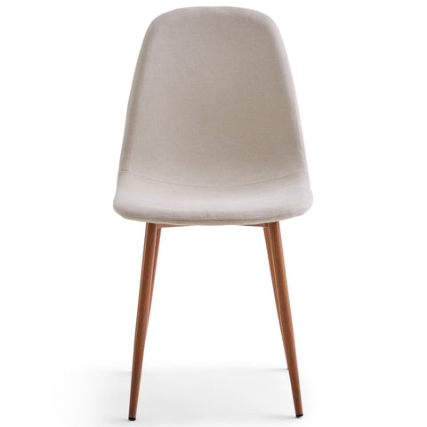 Anna - Sedia da pranzo tessuto beige effetto rovere