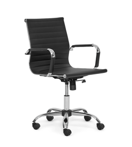 Sedia da ufficio Benjamin con braccioli, nera/cromata